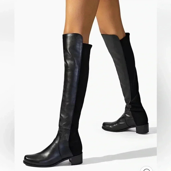 Stuart Weitzman Shoes - Stuart Weitzman Reserve Black Leather Over the Knee Boots Size 10.5